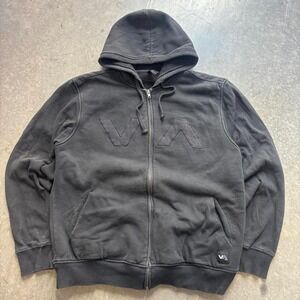 Vintage y2k sherpa lined RVCA Skate Zip Up Hoodie Size XL